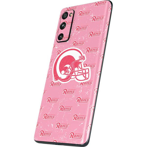 NFL Los Angeles Rams Pink Logo Blast Galaxy S20 Fan Edition Skin