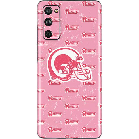NFL Los Angeles Rams Pink Logo Blast Galaxy S20 Fan Edition Skin