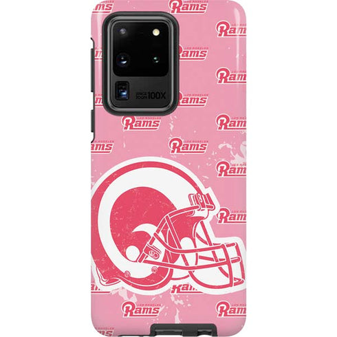 NFL Los Angeles Rams Pink Logo Blast Galaxy S20 Ultra 5G Pro Case
