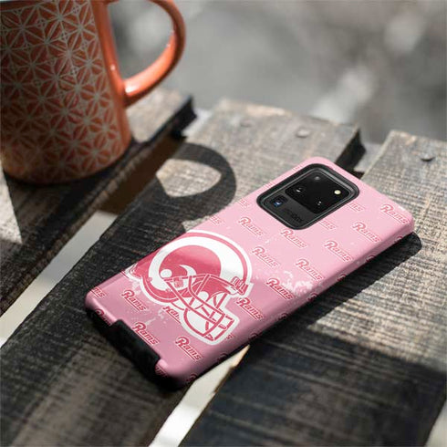 NFL Los Angeles Rams Pink Logo Blast Galaxy S20 Ultra 5G Pro Case
