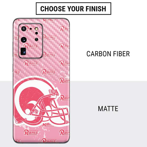 NFL Los Angeles Rams Pink Logo Blast Galaxy S20 Ultra 5G Skin