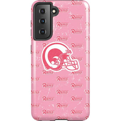 NFL Los Angeles Rams Pink Logo Blast Galaxy S21 5G Pro Case