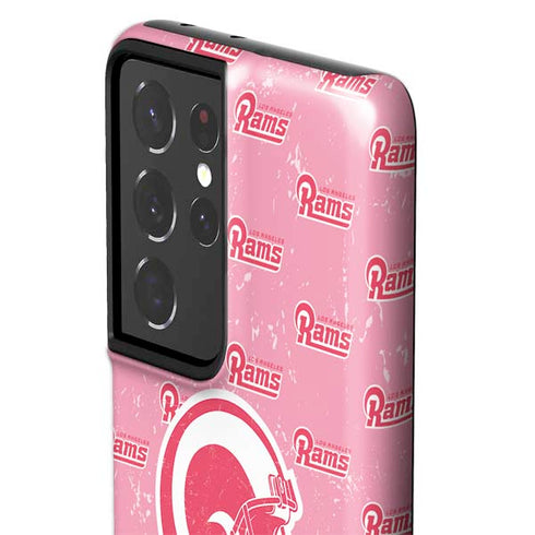 NFL Los Angeles Rams Pink Logo Blast Galaxy S21 Ultra 5G Pro Case