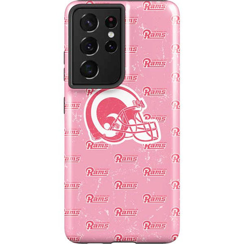 NFL Los Angeles Rams Pink Logo Blast Galaxy S21 Ultra 5G Pro Case