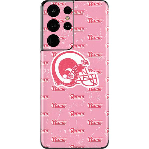 NFL Los Angeles Rams Pink Logo Blast Galaxy S21 Ultra 5G Skin