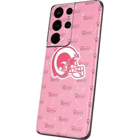 NFL Los Angeles Rams Pink Logo Blast Galaxy S21 Ultra 5G Skin