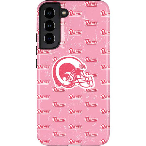 NFL Los Angeles Rams Pink Logo Blast Galaxy S22 Plus Pro Case