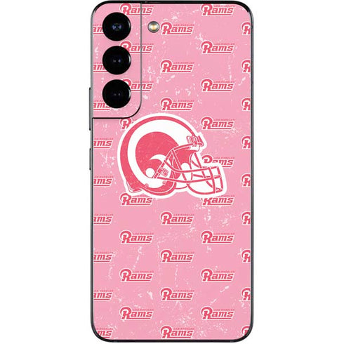 NFL Los Angeles Rams Pink Logo Blast Galaxy S22 Skin