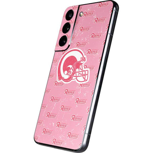 NFL Los Angeles Rams Pink Logo Blast Galaxy S22 Skin