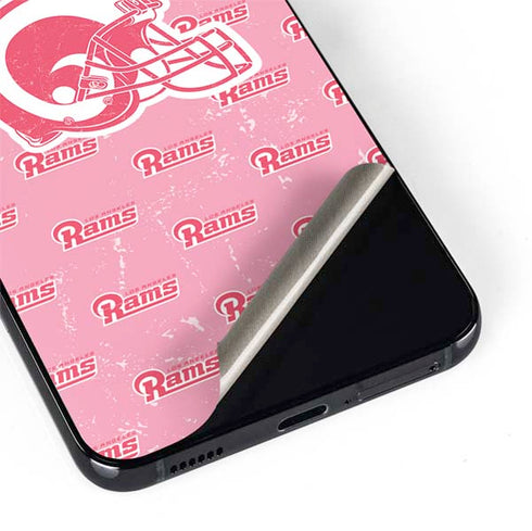 NFL Los Angeles Rams Pink Logo Blast Galaxy S22 Skin