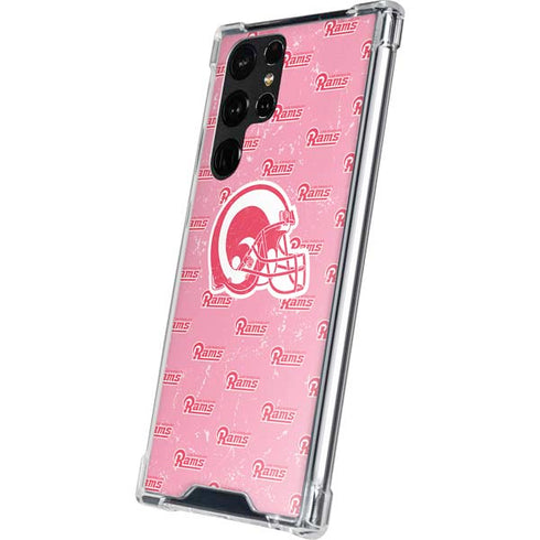 NFL Los Angeles Rams Pink Logo Blast Galaxy S22 Ultra Clear Case