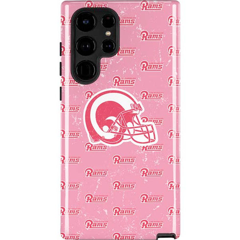 NFL Los Angeles Rams Pink Logo Blast Galaxy S22 Ultra Pro Case