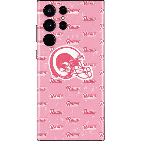 NFL Los Angeles Rams Pink Logo Blast Galaxy S22 Ultra Skin