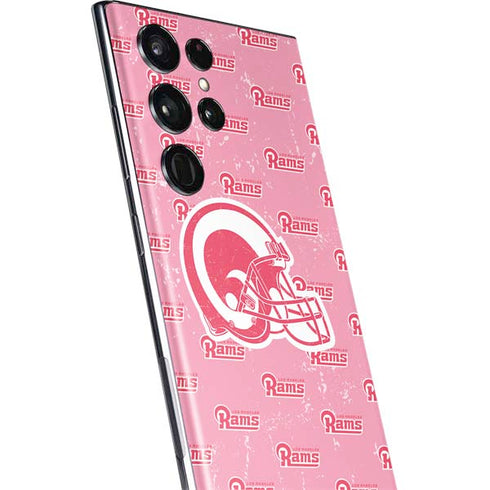 NFL Los Angeles Rams Pink Logo Blast Galaxy S22 Ultra Skin