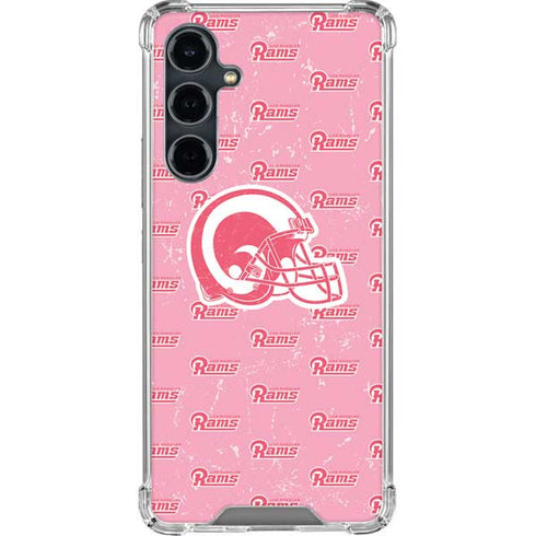 NFL Los Angeles Rams Pink Logo Blast Galaxy S23 FE Clear Case