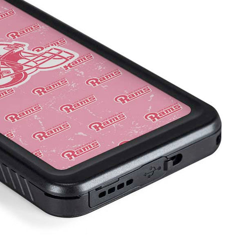 NFL Los Angeles Rams Pink Logo Blast Galaxy S23 Waterproof Case