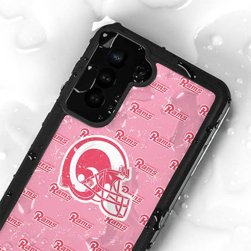 NFL Los Angeles Rams Pink Logo Blast Galaxy S23 Waterproof Case
