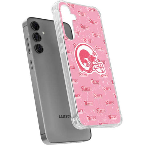 NFL Los Angeles Rams Pink Logo Blast Galaxy S24 Plus Clear Case