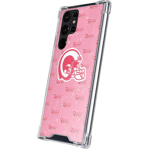 NFL Los Angeles Rams Pink Logo Blast Galaxy S24 Ultra Clear Case