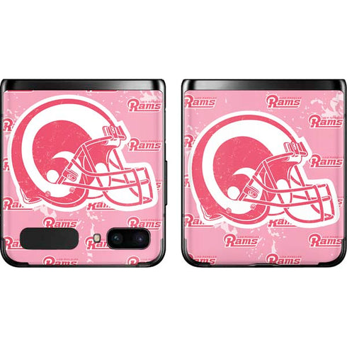 NFL Los Angeles Rams Pink Logo Blast Galaxy Z Flip Skin