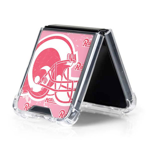 NFL Los Angeles Rams Pink Logo Blast Galaxy Z Flip5 5G Clear Case