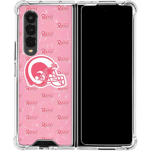 NFL Los Angeles Rams Pink Logo Blast Galaxy Z Fold4 5G Clear Case