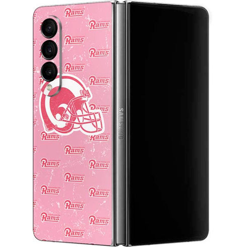 NFL Los Angeles Rams Pink Logo Blast Galaxy Z Fold4 5G Skin