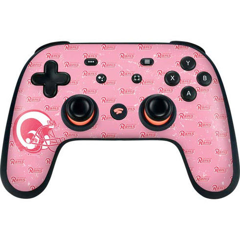 NFL Los Angeles Rams Pink Logo Blast Google Stadia Controller Skin