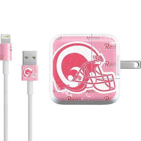 NFL Los Angeles Rams Pink Logo Blast iPad Charger (10W USB) Skin