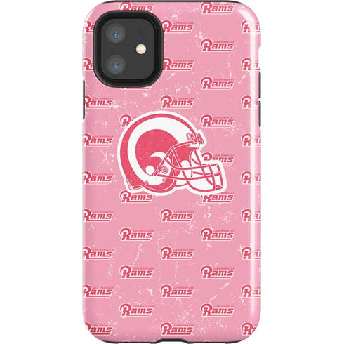 NFL Los Angeles Rams Pink Logo Blast iPhone 11 Impact Case
