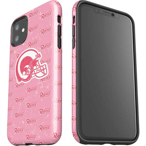 NFL Los Angeles Rams Pink Logo Blast iPhone 11 Impact Case
