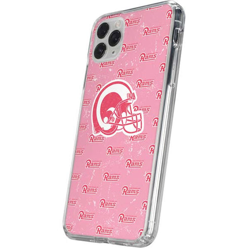 NFL Los Angeles Rams Pink Logo Blast iPhone 11 Pro Clear Case