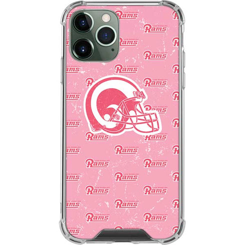 NFL Los Angeles Rams Pink Logo Blast iPhone 11 Pro Max Clear Case