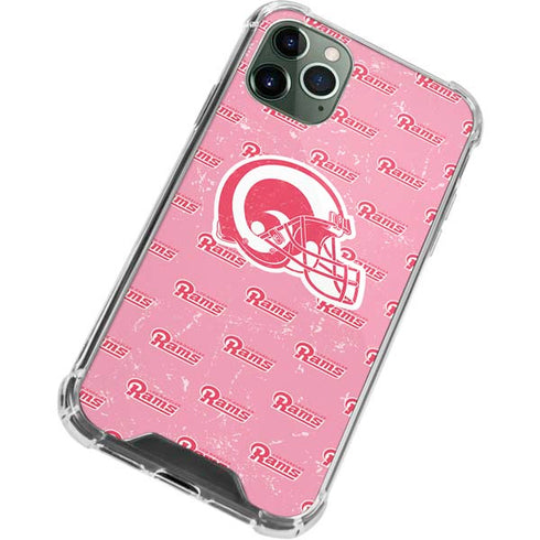 NFL Los Angeles Rams Pink Logo Blast iPhone 11 Pro Max Clear Case