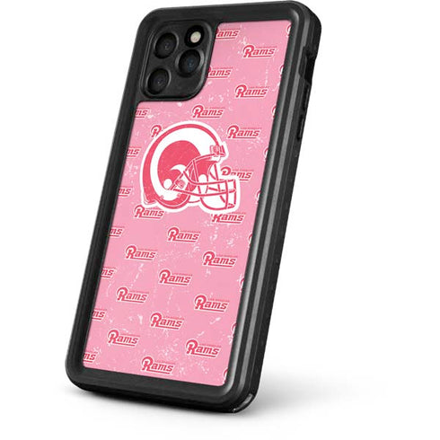 NFL Los Angeles Rams Pink Logo Blast iPhone 11 Pro Max Waterproof Case