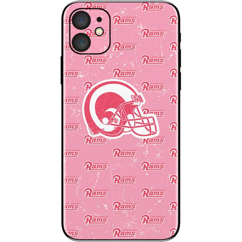 NFL Los Angeles Rams Pink Logo Blast iPhone 11 Skin