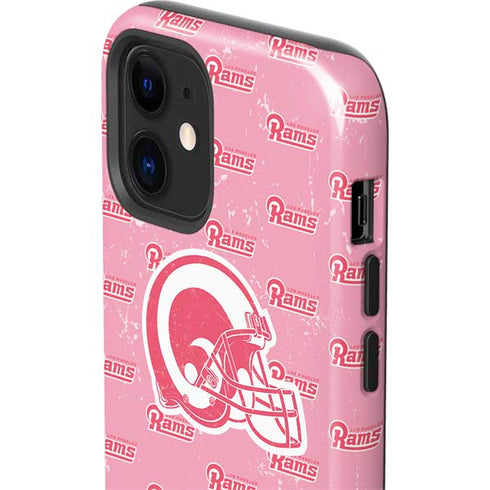 NFL Los Angeles Rams Pink Logo Blast iPhone 12 Impact Case
