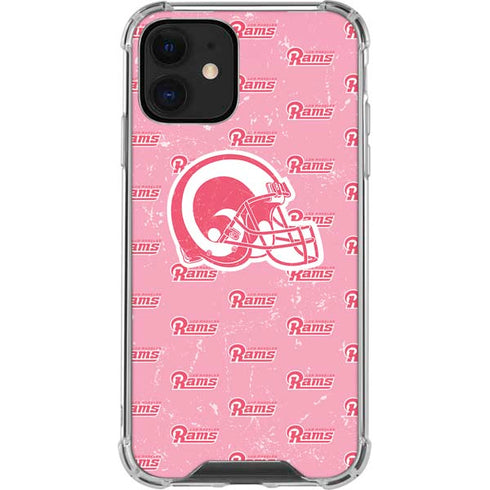 NFL Los Angeles Rams Pink Logo Blast iPhone 12 Mini Clear Case