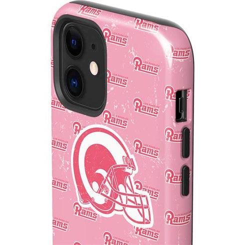 NFL Los Angeles Rams Pink Logo Blast iPhone 12 Mini Impact Case