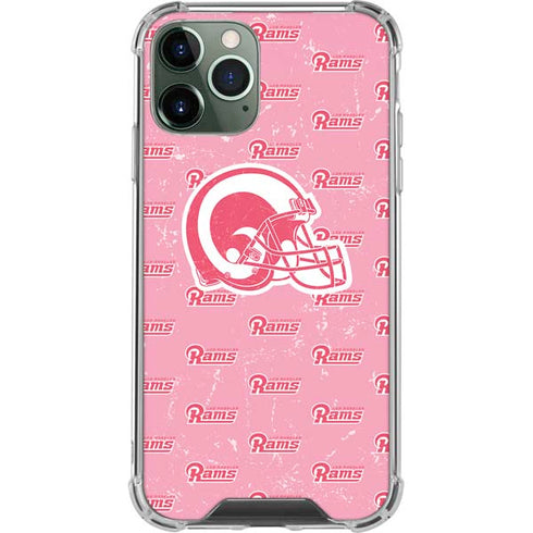 NFL Los Angeles Rams Pink Logo Blast iPhone 12 Pro Clear Case