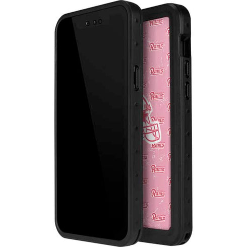 NFL Los Angeles Rams Pink Logo Blast iPhone 12 Pro Waterproof Case