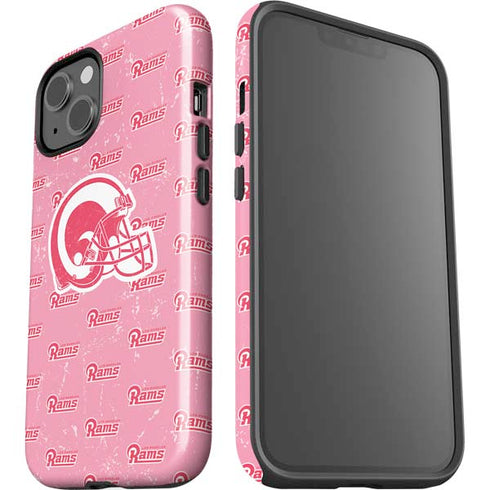 NFL Los Angeles Rams Pink Logo Blast iPhone 14 Plus Impact Case