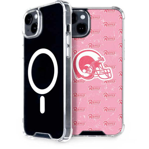 NFL Los Angeles Rams Pink Logo Blast iPhone 15 MagSafe Case