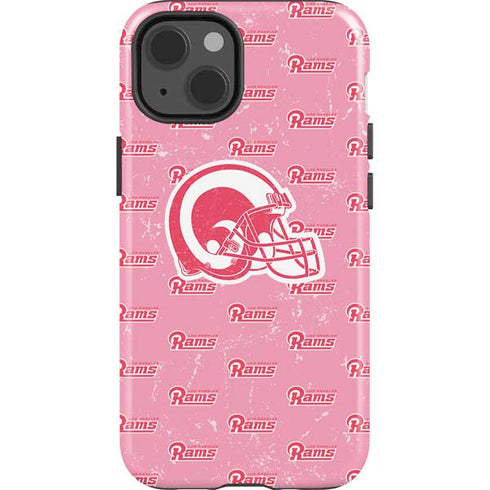 NFL Los Angeles Rams Pink Logo Blast iPhone 15 Impact Case