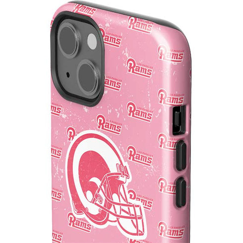 NFL Los Angeles Rams Pink Logo Blast iPhone 15 Impact Case
