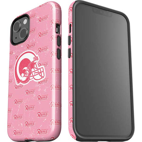 NFL Los Angeles Rams Pink Logo Blast iPhone 14 Impact Case