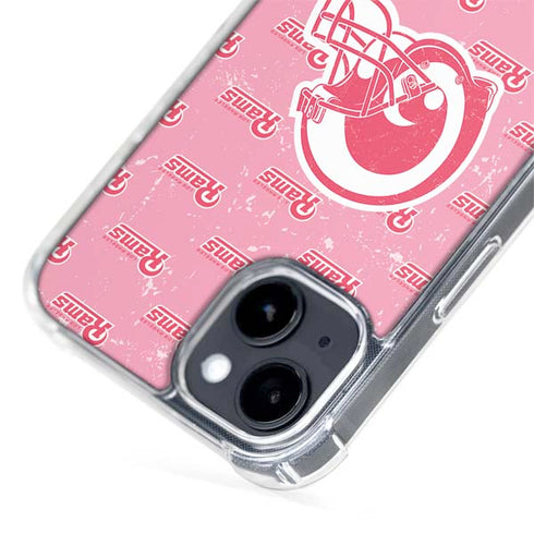 NFL Los Angeles Rams Pink Logo Blast iPhone 15 Plus MagSafe Case
