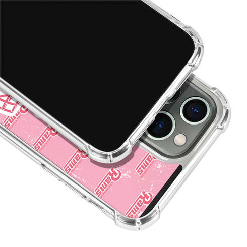 NFL Los Angeles Rams Pink Logo Blast iPhone 15 Pro Clear Case