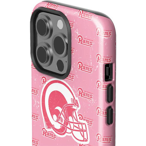 NFL Los Angeles Rams Pink Logo Blast iPhone 14 Pro Impact Case