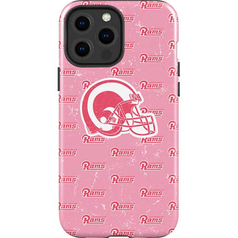 NFL Los Angeles Rams Pink Logo Blast iPhone 15 Pro Max Impact Case